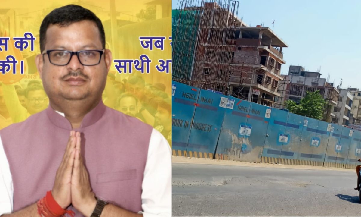 एन एच 33 में डेढ़ किलोमीटर लंबा संवेदक ने लगया बैरिकेडिंग