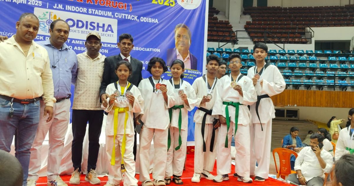 द्वितीय ओडिशा स्टेट ओपन ताइक्वांडो चैपियनशिप 2025 में प्रतिभागियों ने 10 पदक जीता