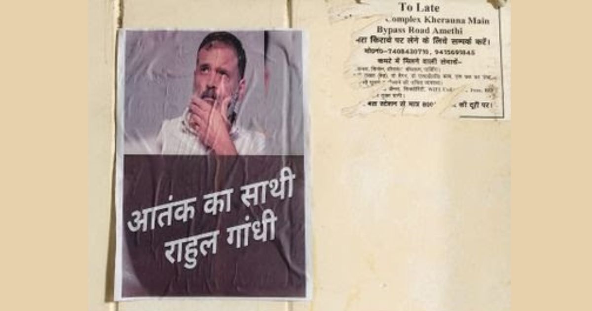 Posters put up against Rahul Gandhi in Amethi: Written- Companion of terror;