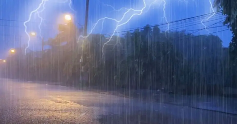 Alert of thunderstorm, storm and rain