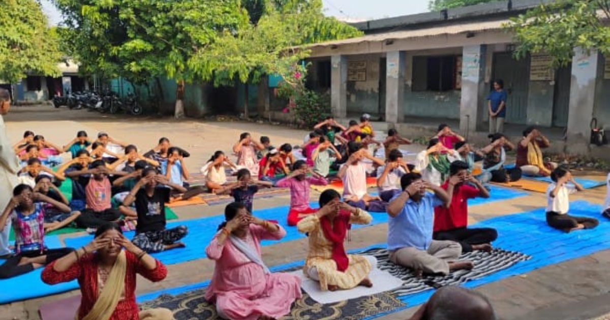 Conclusion of the three-day Patanjali All Diseases Prevention Yoga Camp organized at Community High School, Barigoda