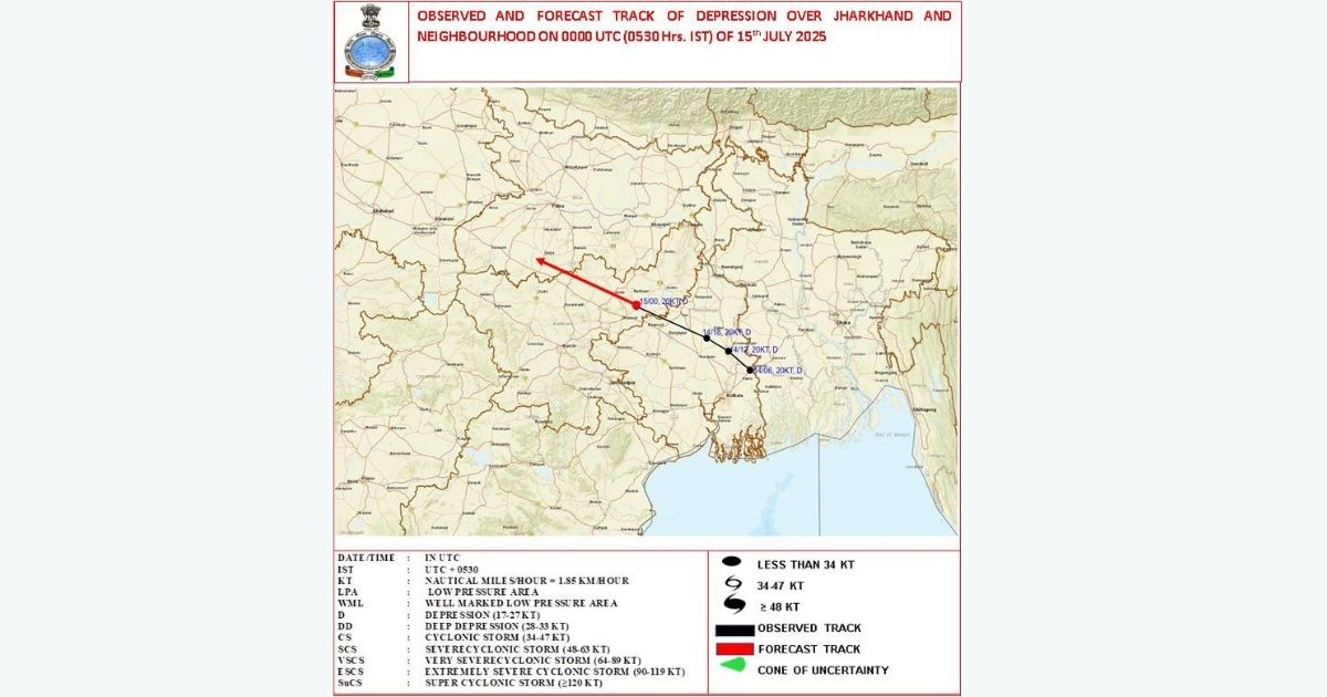 Depression is concentrated in Jharkhand and surrounding areas, this will be the effect today