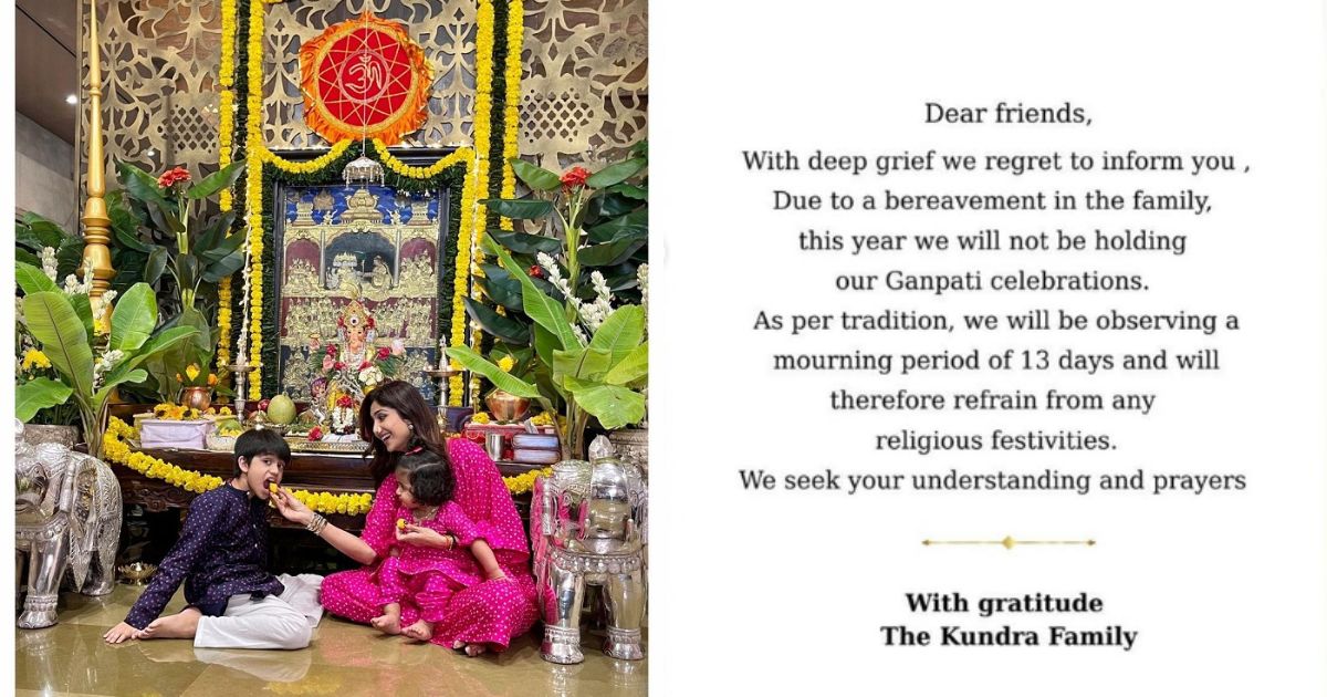 Shilpa Shetty announces cancellation of Ganpati festival this year due to family tragedy