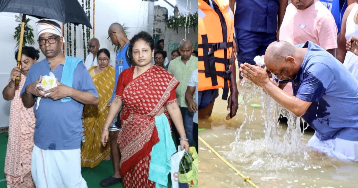 हेमंत सोरेन ने शिबू सोरेन की अस्थियों को दामोदर नदी में विसर्जित किया