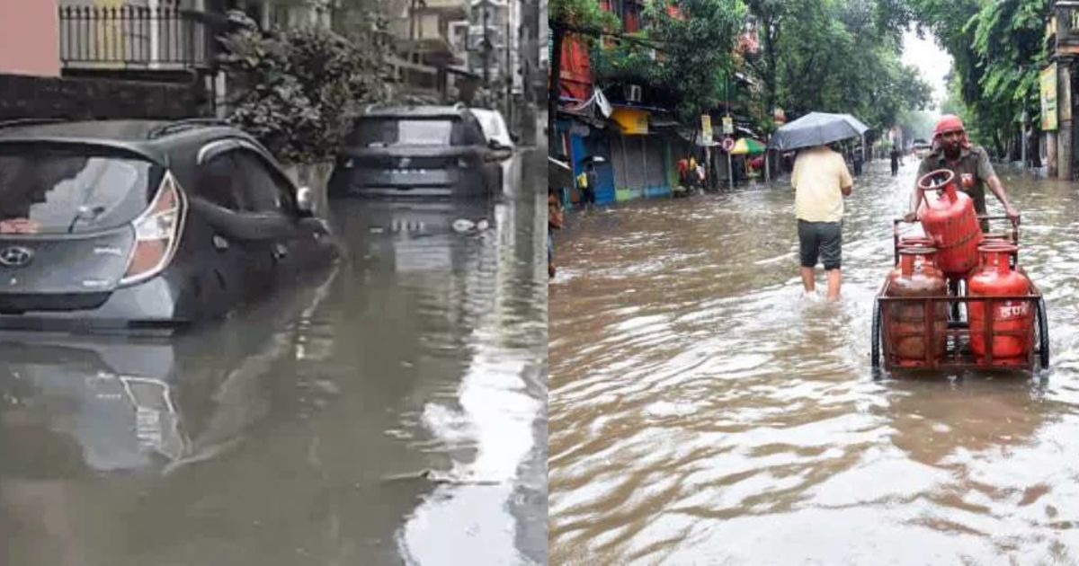 कोलकाता में भारी बारिश से बाढ़