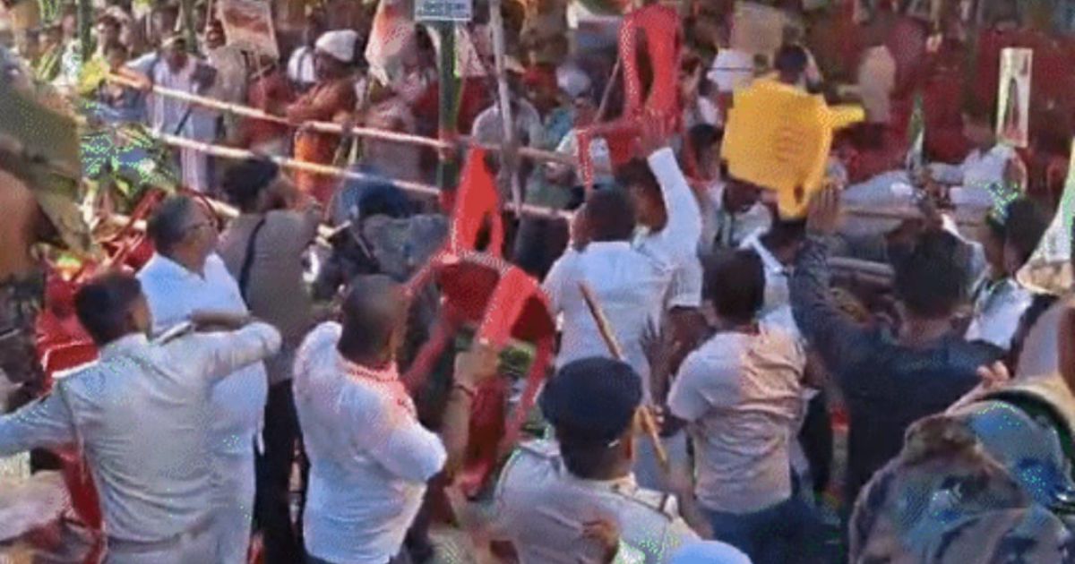 मुजफ्फरपुर में NDA सम्मेलन में हंगामा