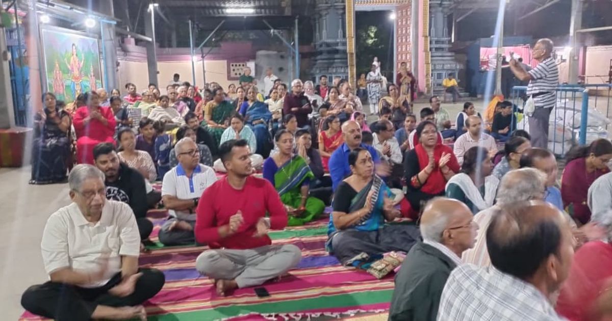 श्री धर्म सास्था मंदिर में 108 बार श्री हनुमान चालीसा का सामूहिक जाप