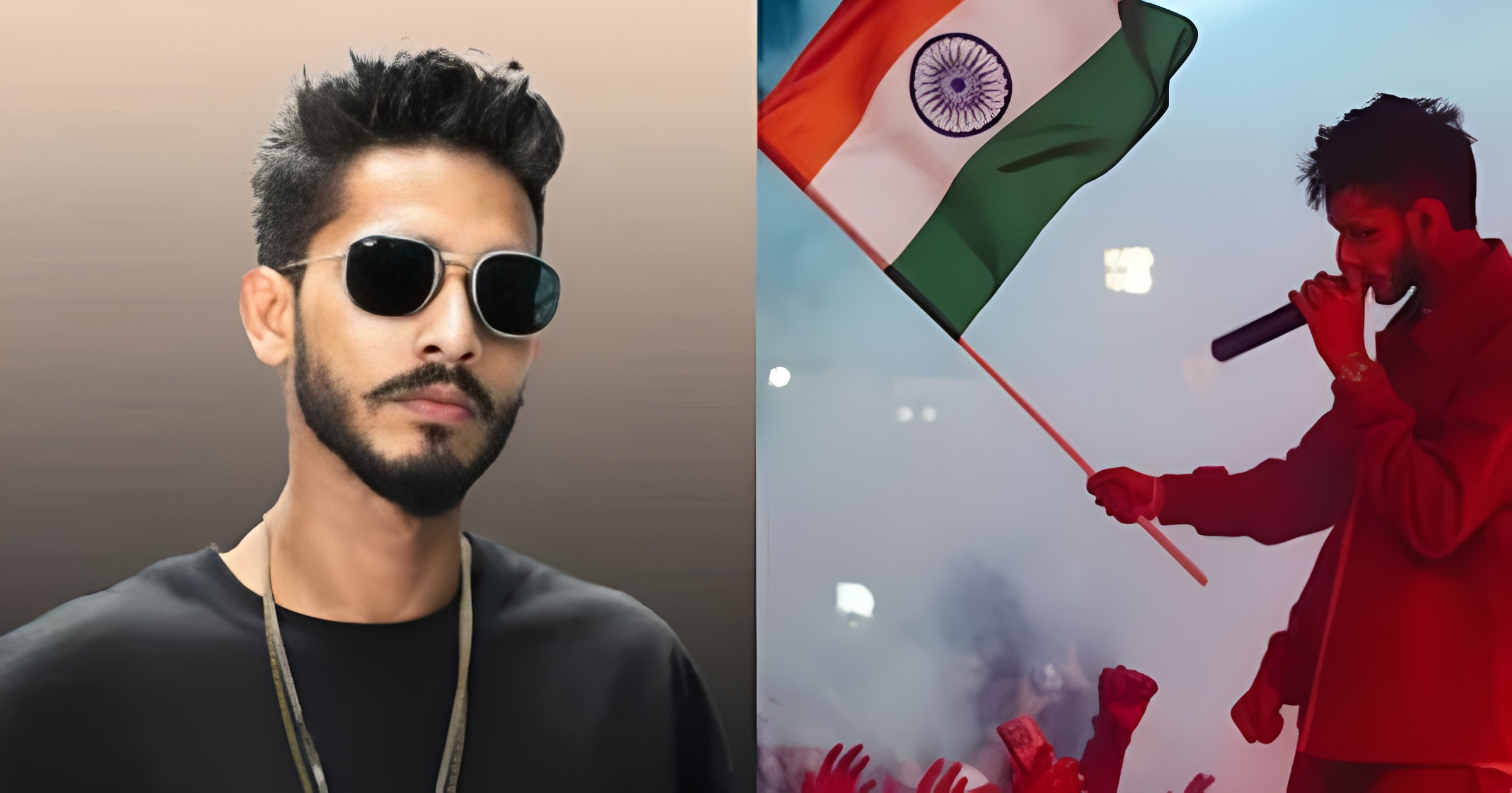 Talha Anjum waved the Indian tricolor at a concert