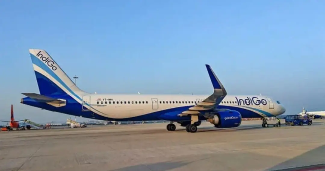 Indigo flight tail hit the ground