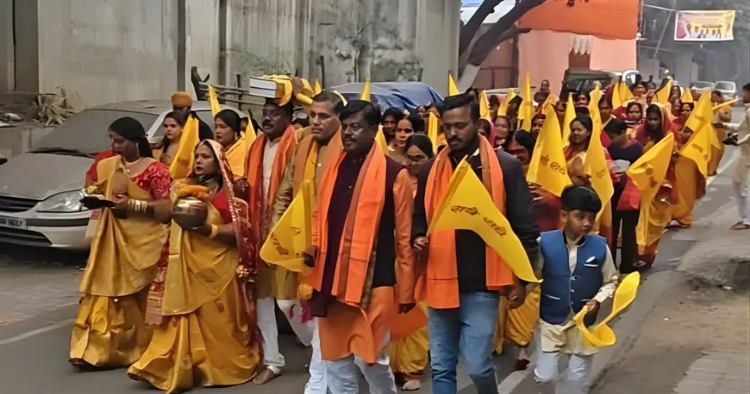 Shrimad Bhagwat Katha Gyan Yagna begins with a grand Kalash Yatra बारीडीह