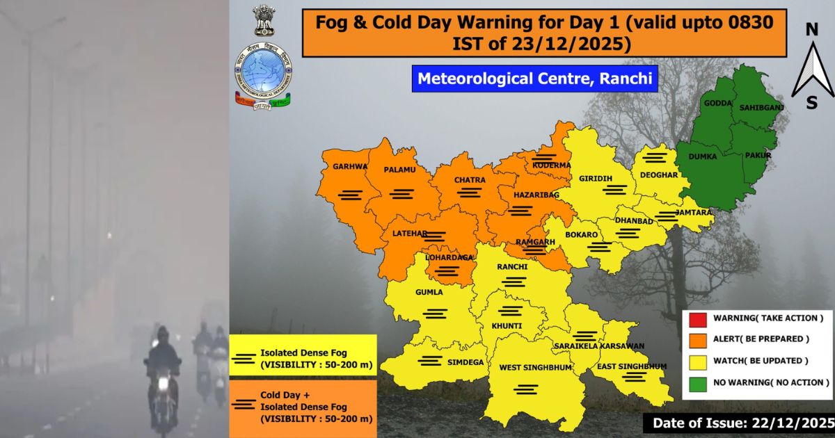 fog and cold wave Jharkhand