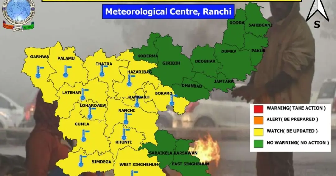 Cold wave warning in Jharkhand