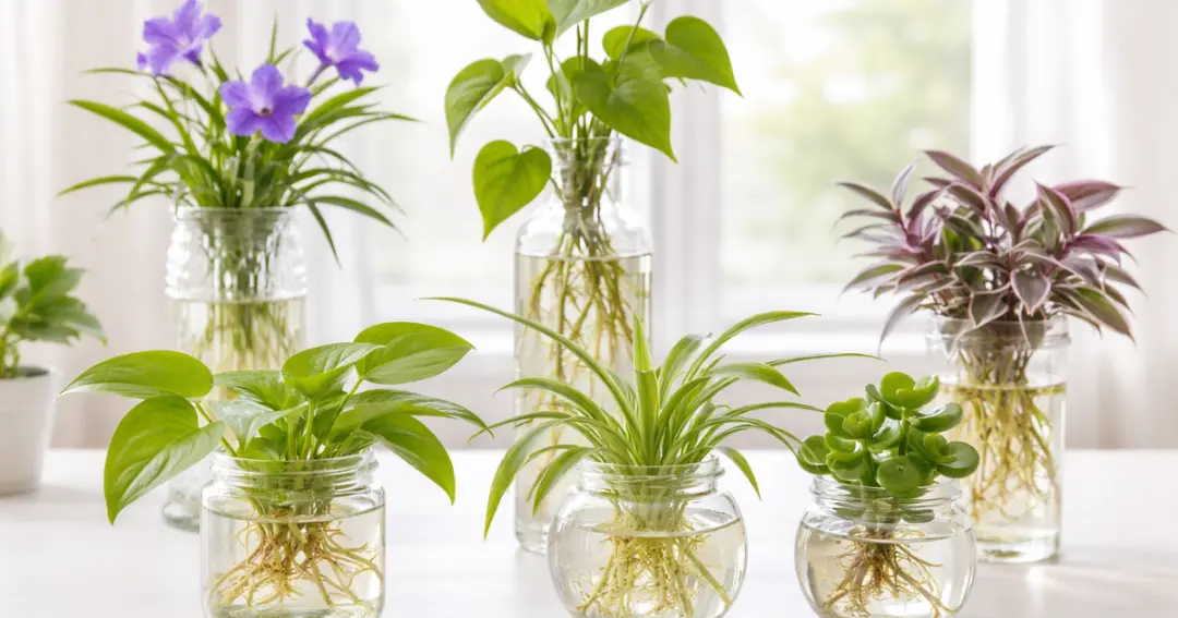 घर में बिना मिट्टी के पानी में उगने वाले 6 आसान इंडोर पौधे