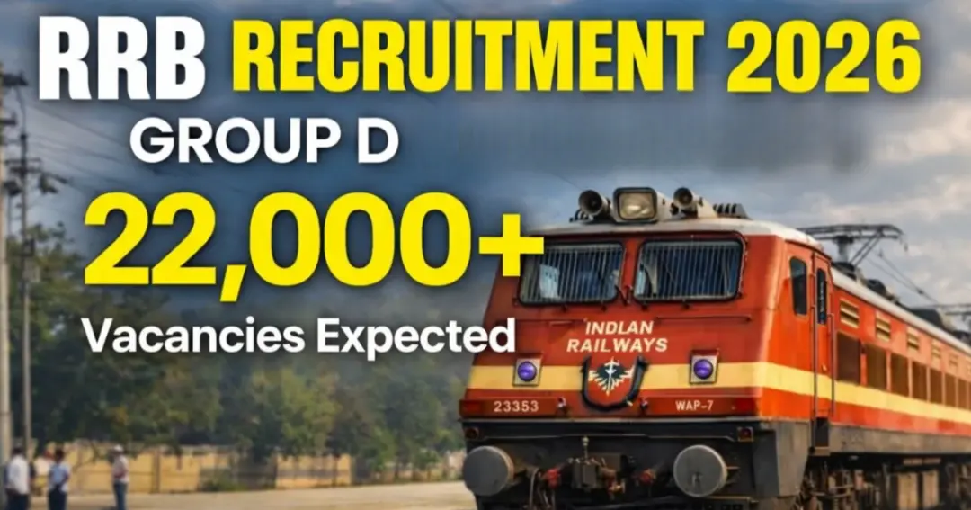 RRB Group D Recruitment 2026 रेलवे में 22,082 पदों पर बंपर भर्ती, 10वीं पास करें आवेदन