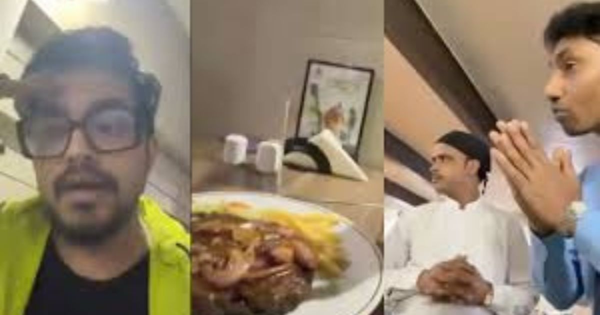 restorent mein matan kee jagah beeph parosa