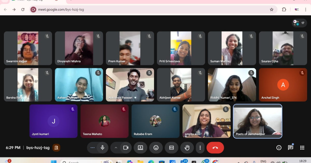 पोएट्स ऑफ जमशेदपुर की वर्चुअल गोष्ठी, विशिष्ट रचनाकारों ने साझा की अपनी रचनाएं