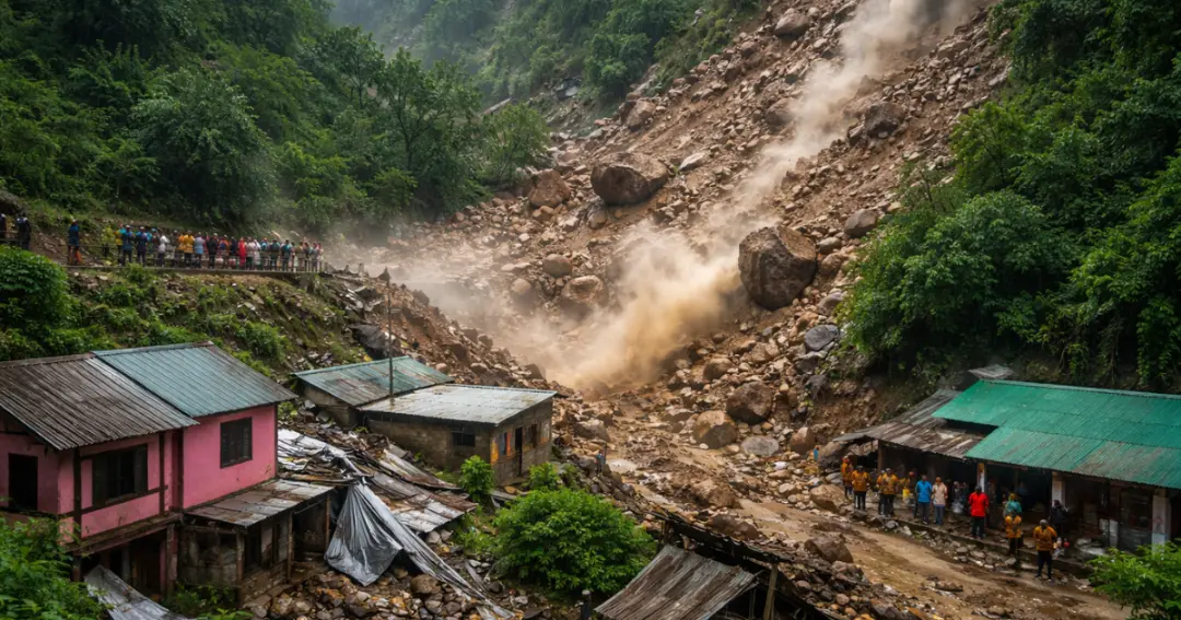 Himachal Landslide: मंडी के कोटली में भीषण भूस्खलन, 9 घर खाली कराए गए