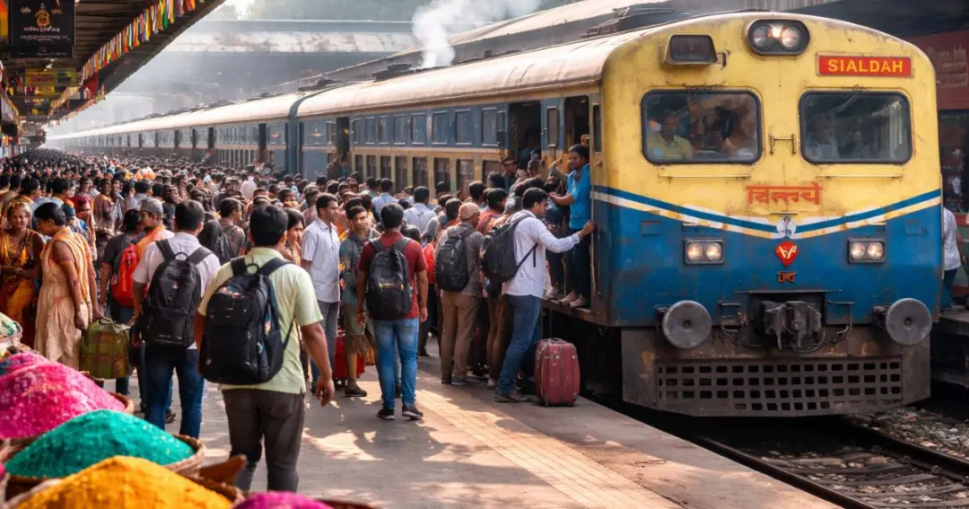 Sealdah to Delhi unreserved special train होली