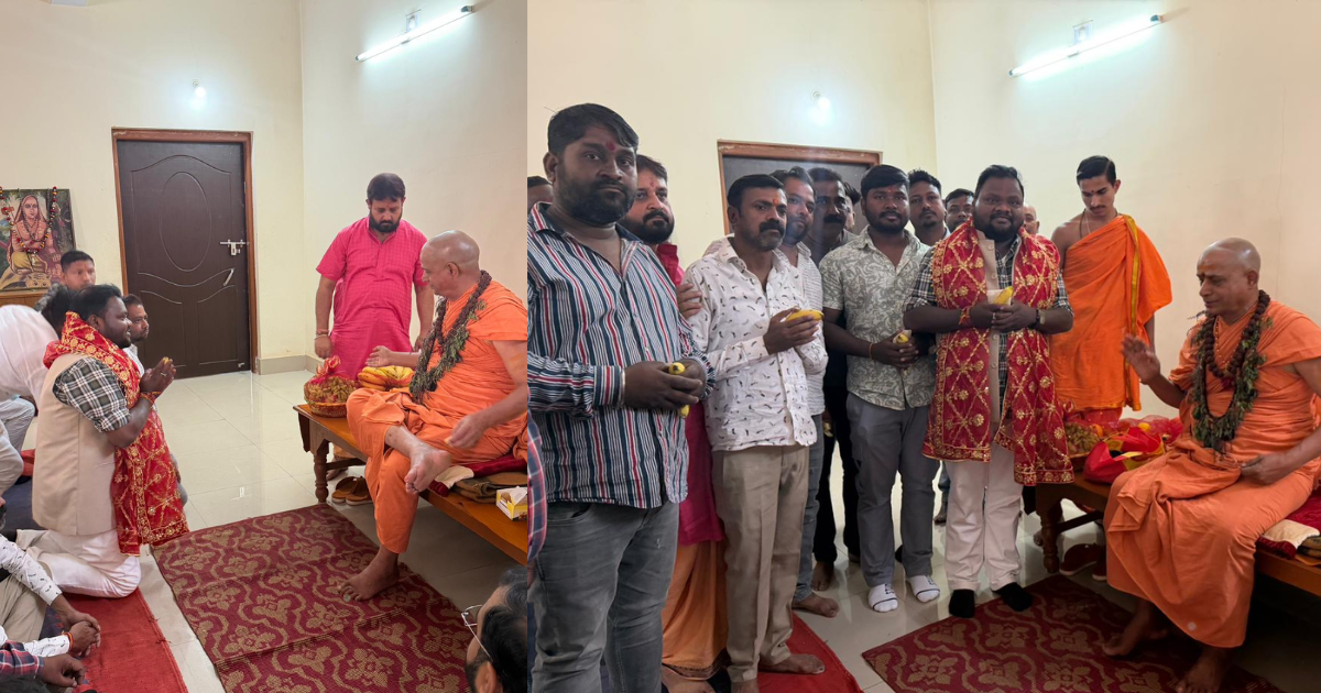 सन्नी उरांव ने विश्वकल्याण आश्रम में स्वामी सदानंद महाराज से लिया आशीर्वाद