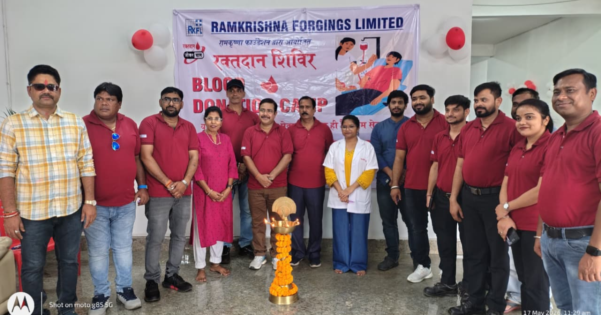 रामकृष्णा फोर्जिंग्स प्लांट-8 में पहली बार लगा रक्तदान शिविर, 214 यूनिट रक्त संग्रह