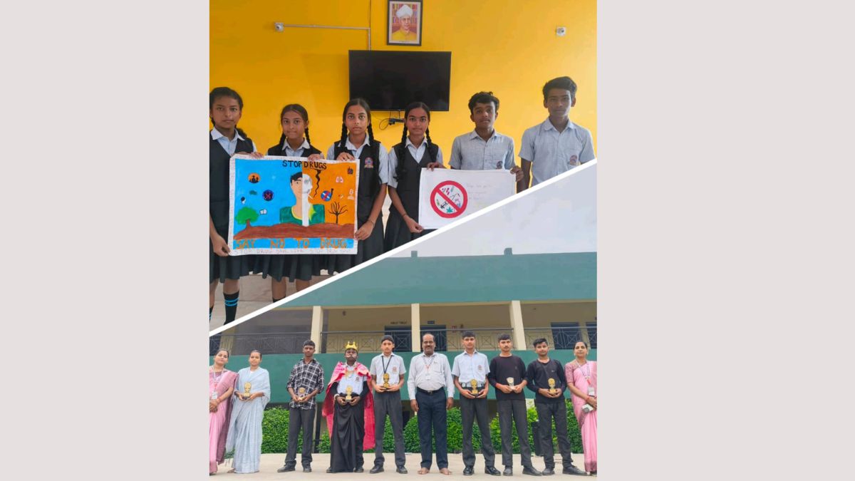 जेवियर पब्लिक स्कूल डोरकासाई में बच्चों ने दिया नशा मुक्ति अभियान