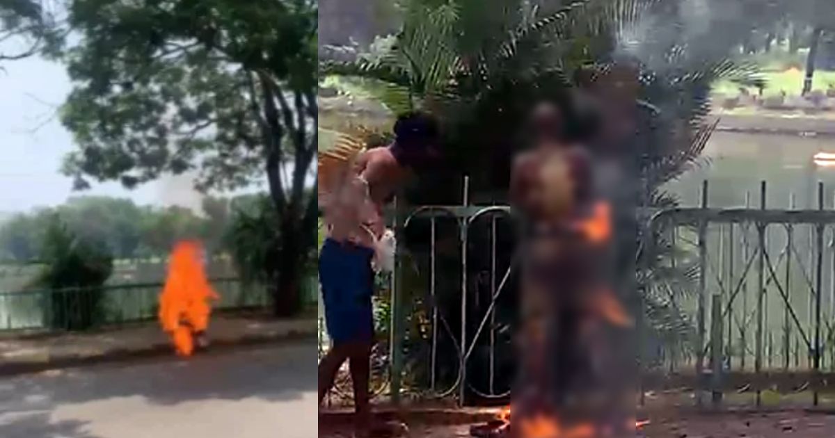 पारिवारिक विवाद से परेशान बुजुर्ग ने खुद को लगाई आग, युवक की बहादुरी से बची जान