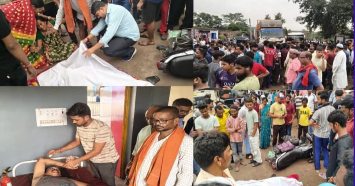 कोलाबिरा में तेज रफ्तार हाईवा की टक्कर से महिला की मौत, ग्रामीणों ने किया सड़क जाम