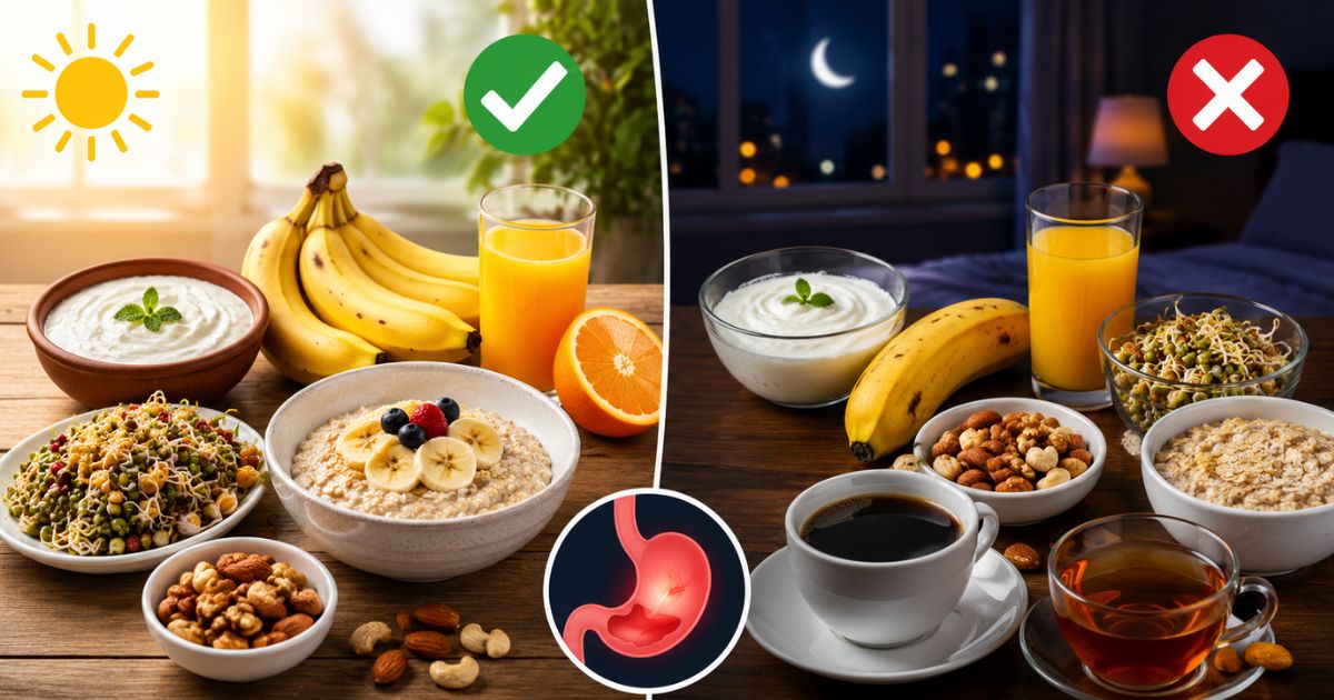 सुबह सेहत के लिए फायदेमंद, लेकिन रात में नुकसानदायक हो सकते हैं ये 7 फूड्स! जानें क्यों