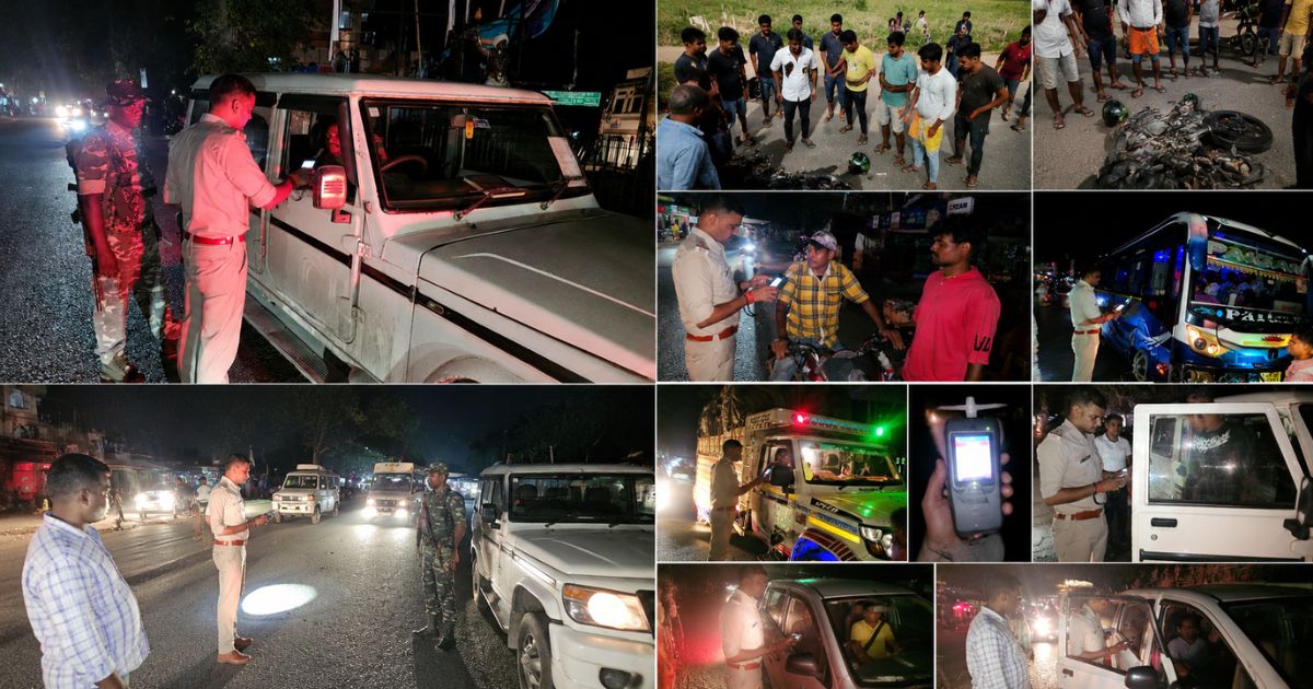 सरायकेला मोड़ के पास मुफस्सिल थाना ने चलाया सघन वाहन जांच अभियान, ड्रिंक एंड ड्राइव पर कार्रवाई