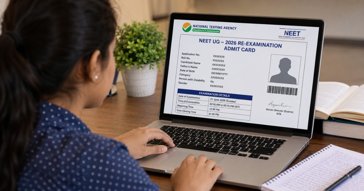 NEET UG 2026 री-एग्जाम का एडमिट कार्ड जारी, 21 जून को होगी परीक्षा