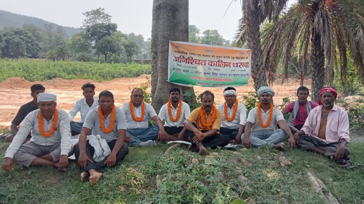 Villagers in Mirjadih have been staging a sit-in for 36 hours to save a pond