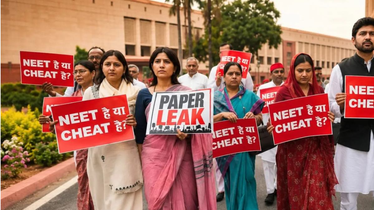 NEET Paper Leak Protest Dimple Yadav