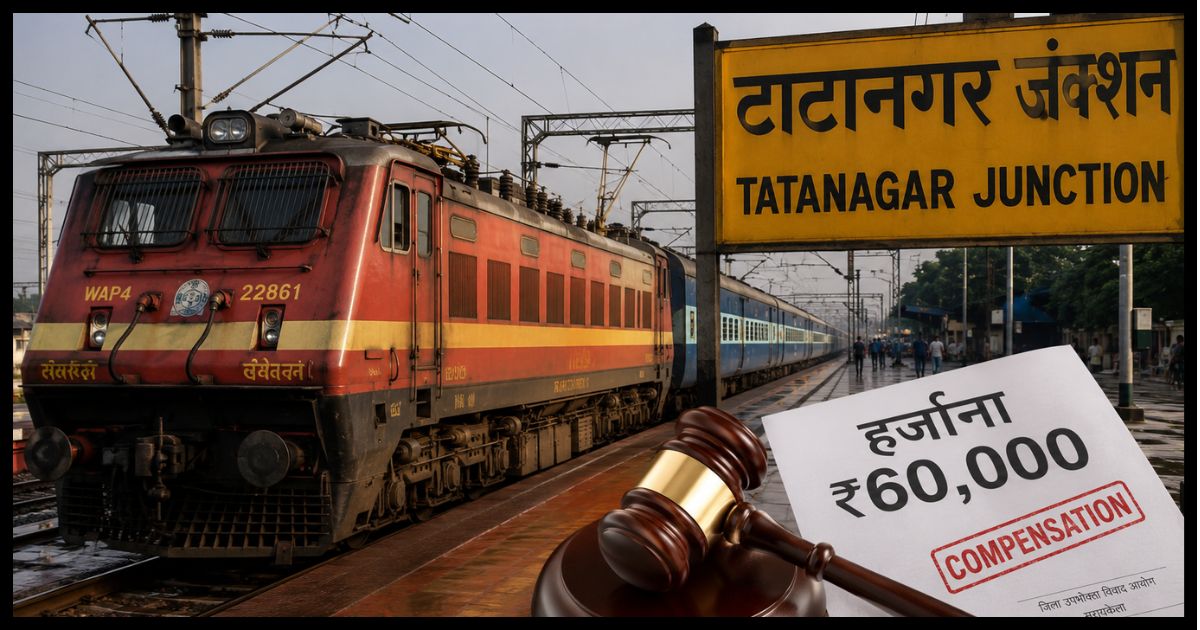 ट्रेन की 5 घंटे की लेट होने पर रेलवे को 60 हजार हर्जाना