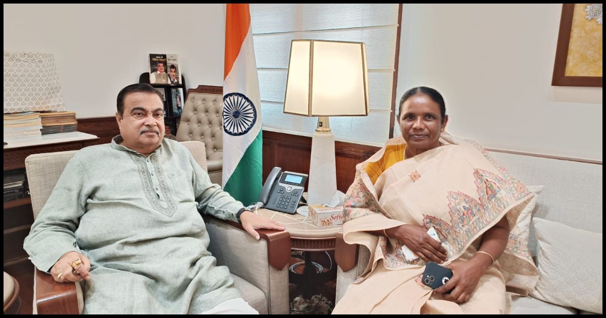 नितिन गडकरी से मिलीं सांसद जोबा माझी, चक्रधरपुर–राउरकेला सड़क चौड़ीकरण और आरओबी निर्माण की मांग उठाई