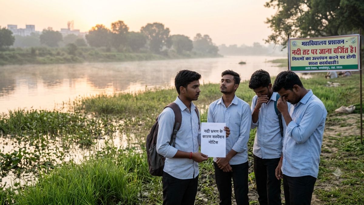 Students will be suspended if they go to the river from college.