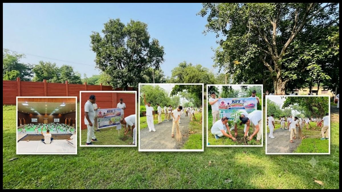 आरपीएफ स्थापना दिवस पर योग शिविर, पौधारोपण और स्वच्छता अभियान