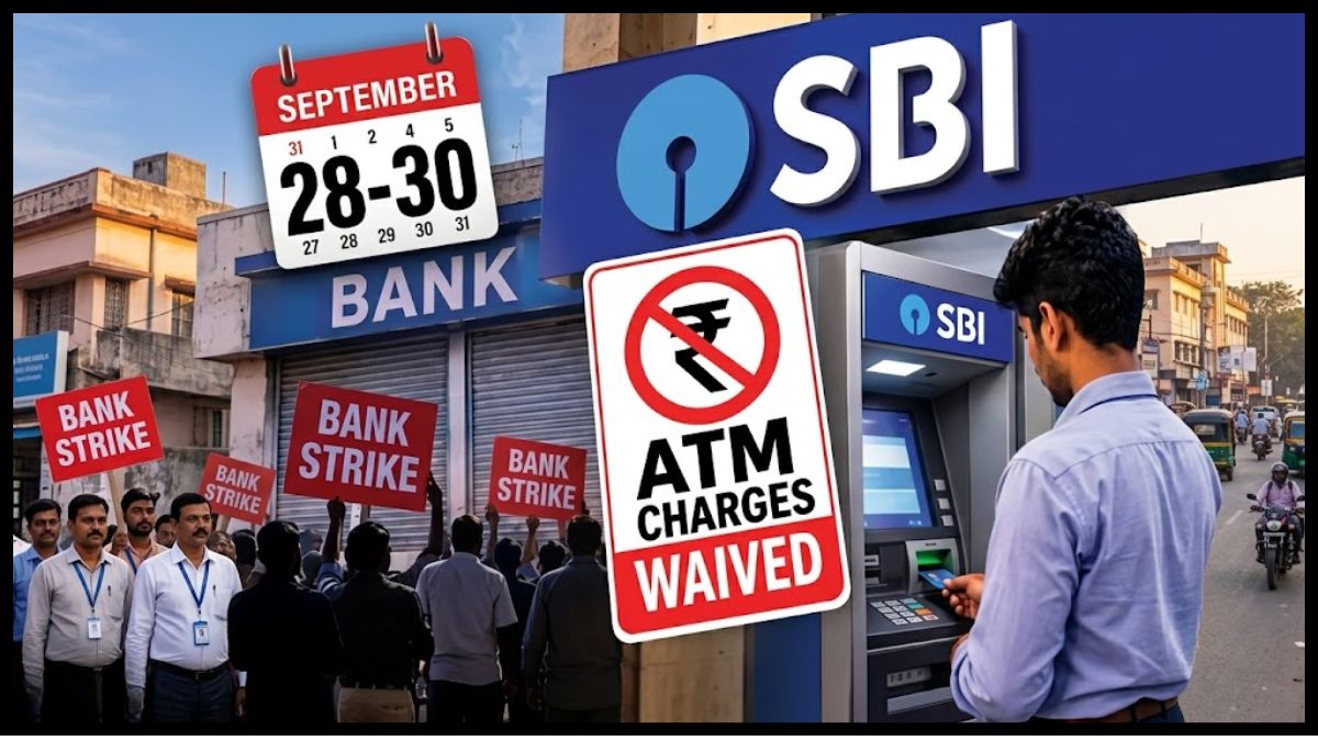 SBI-ATM से कैश निकालने पर 3 दिन चार्ज नहीं लगेगा:बैंक 28 से 30 सितंबर तक बंद रहेंगे