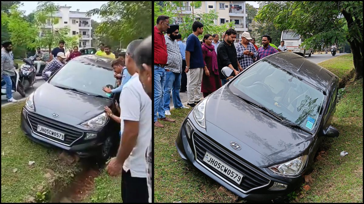 Car plunges into a drain near Plaza Market in Telco