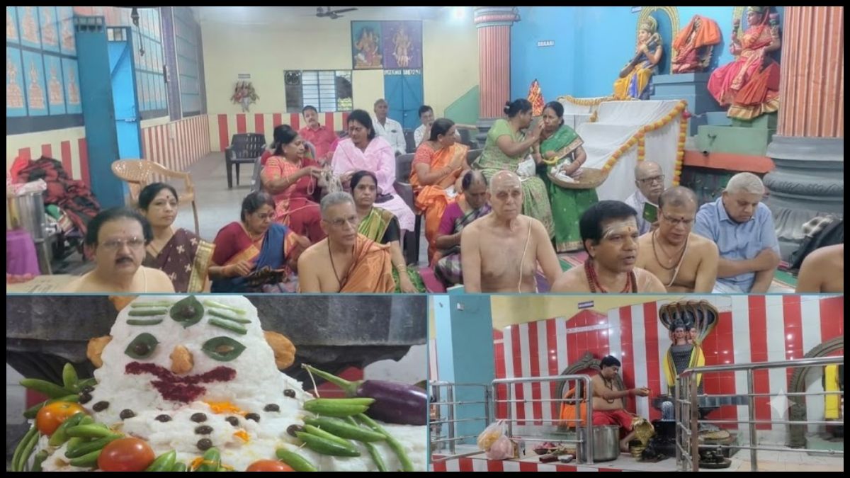 जमशेदपुर के कदमा स्थित श्री राम पादुका आश्रम में भगवान शिव का अन्नाभिषेक, 11 बार हुआ श्री रुद्र पाठ