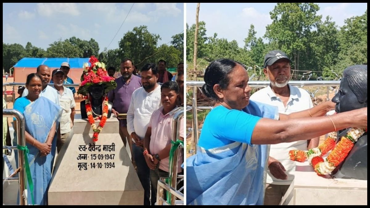 टेन्ड्राउली में शहीद देवेंद्र माझी की प्रतिमा का अनावरण, सांसद जोबा माझी ने दी श्रद्धांजलि
