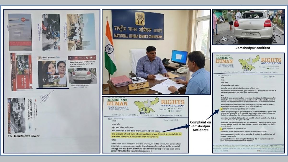 जमशेदपुर में सड़क दुर्घटनाओं और प्रशासनिक लापरवाही का मुद्दा NHRC तक पहुंचा, JHRA ने कार्रवाई की मांग की